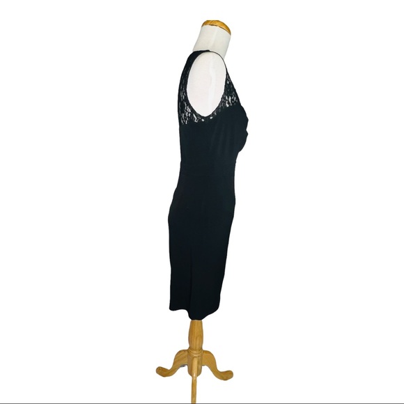 Laundry by Shelli Segal Vintage 90s Ruched Lace Little Black Dress Women’s Sz 6 - Picture 6 of 12